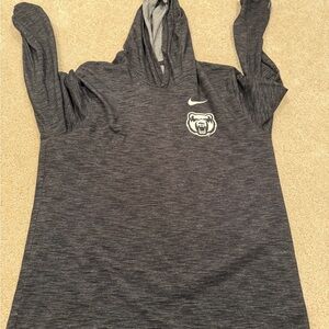 Nike mens Gray Hoodie with Bear Logo